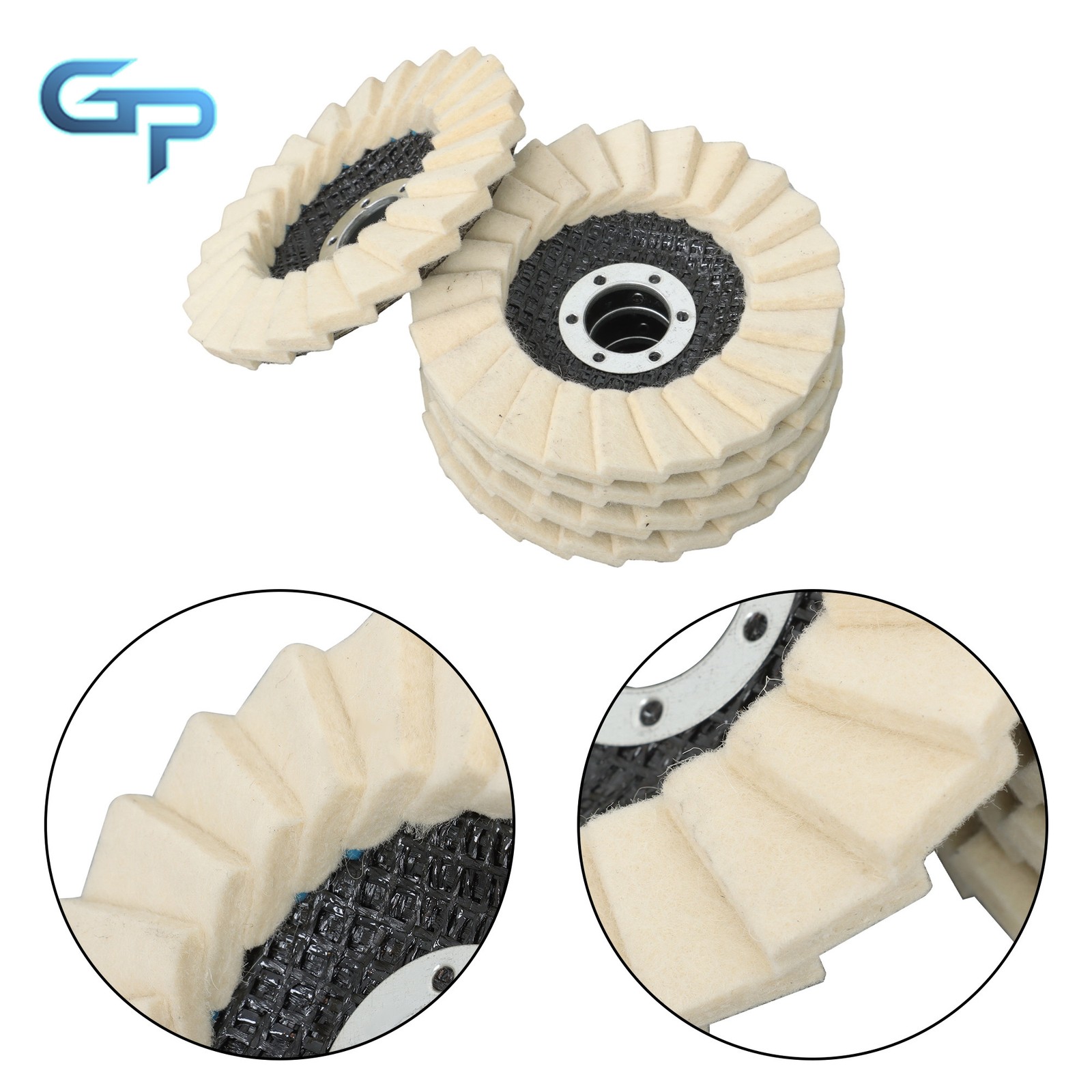 8 Pcs Wool Polishing Wheel Disc Set w/ Buffing Wheel and Compound 4-1/2 X 7/8″