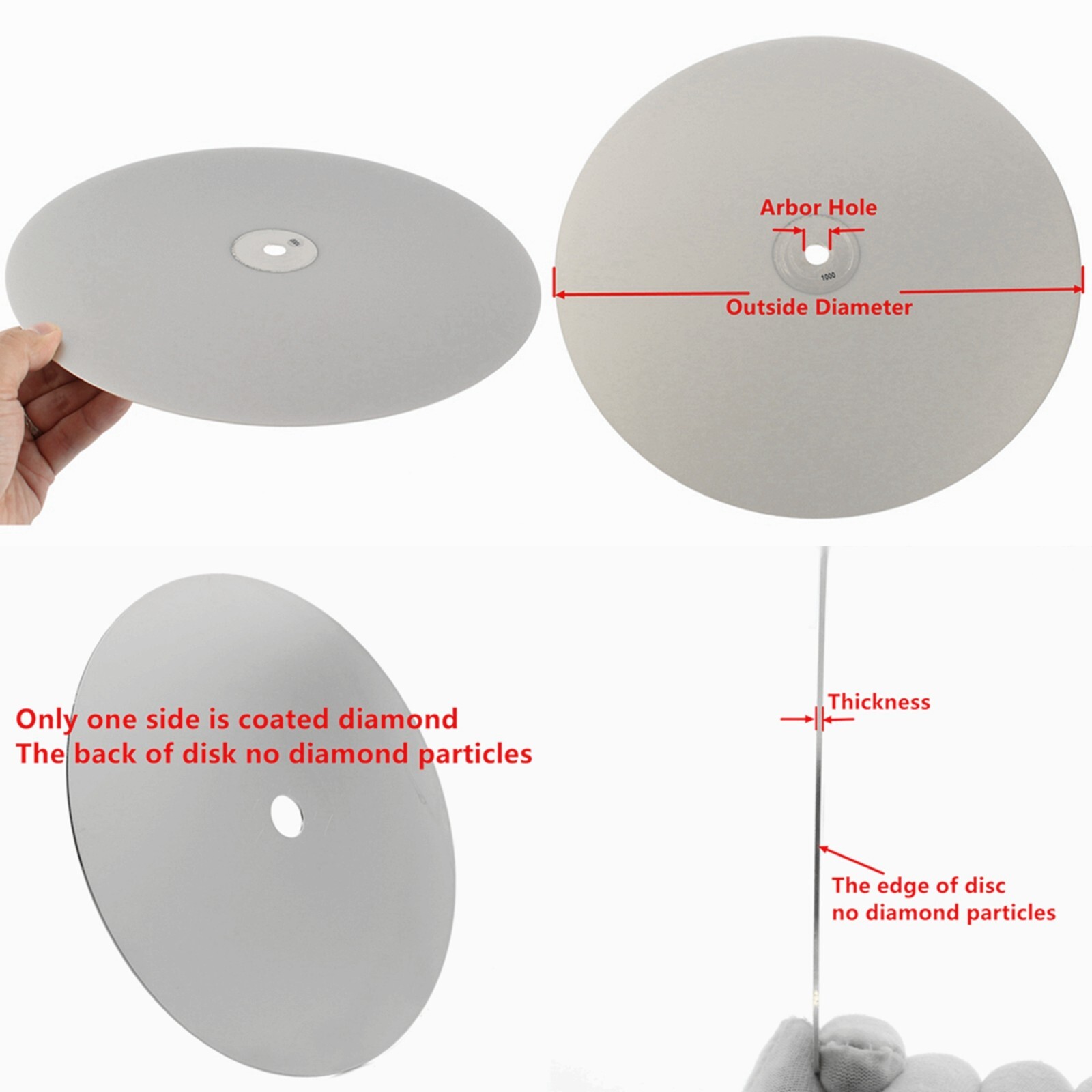 12″ inch Grit 46-2000 Diamond Grinding Discs Abrasive Flat Lap Disk Stone Tools