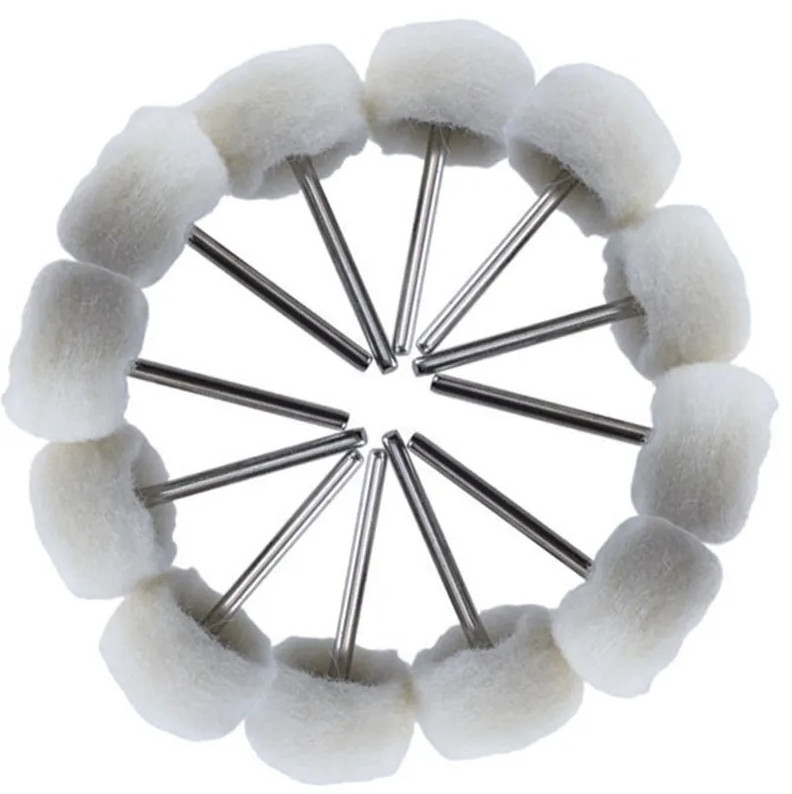 10pcs Mini Sanding Polishing Wheels Shank Felt Buffing Drill Tools – NEW