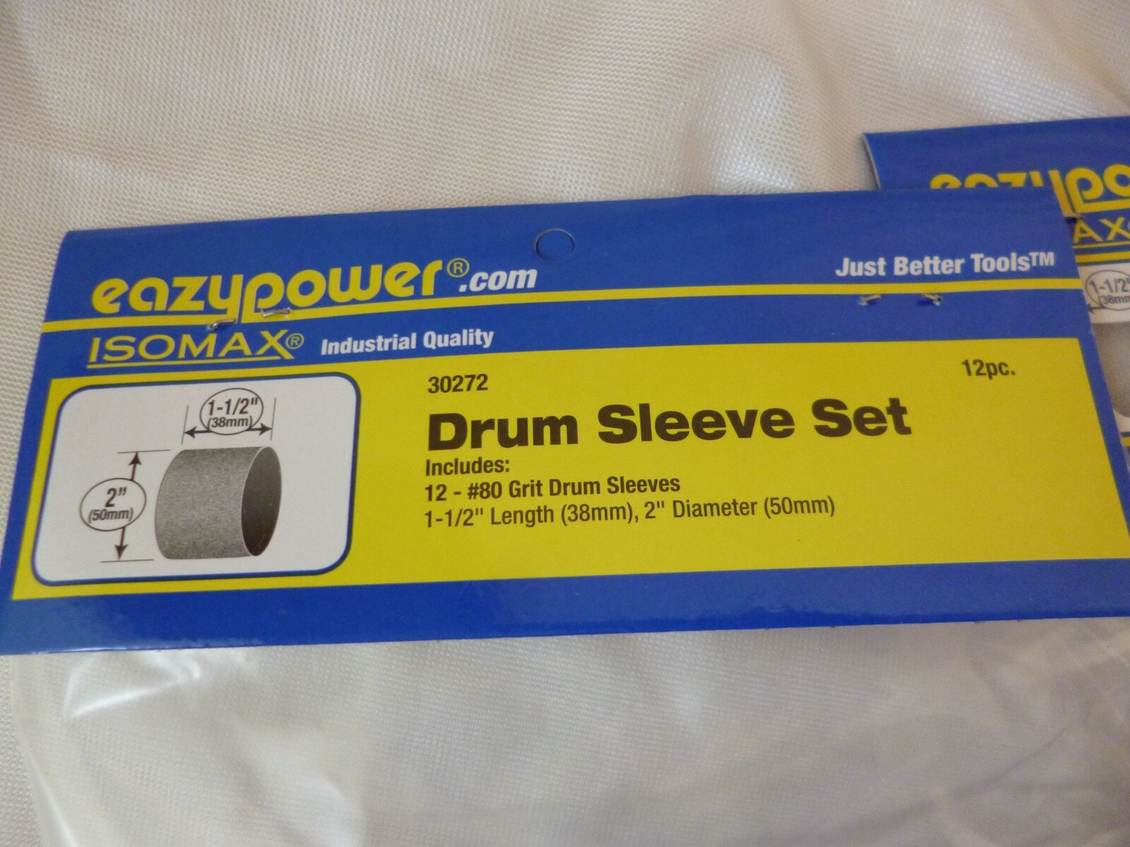 24 DRUM SPINDLE SANDER 2″X1-1/2″ SANDING SLEEVES 80 GRIT EAZYPOWER ISOMAX 2DOZEN