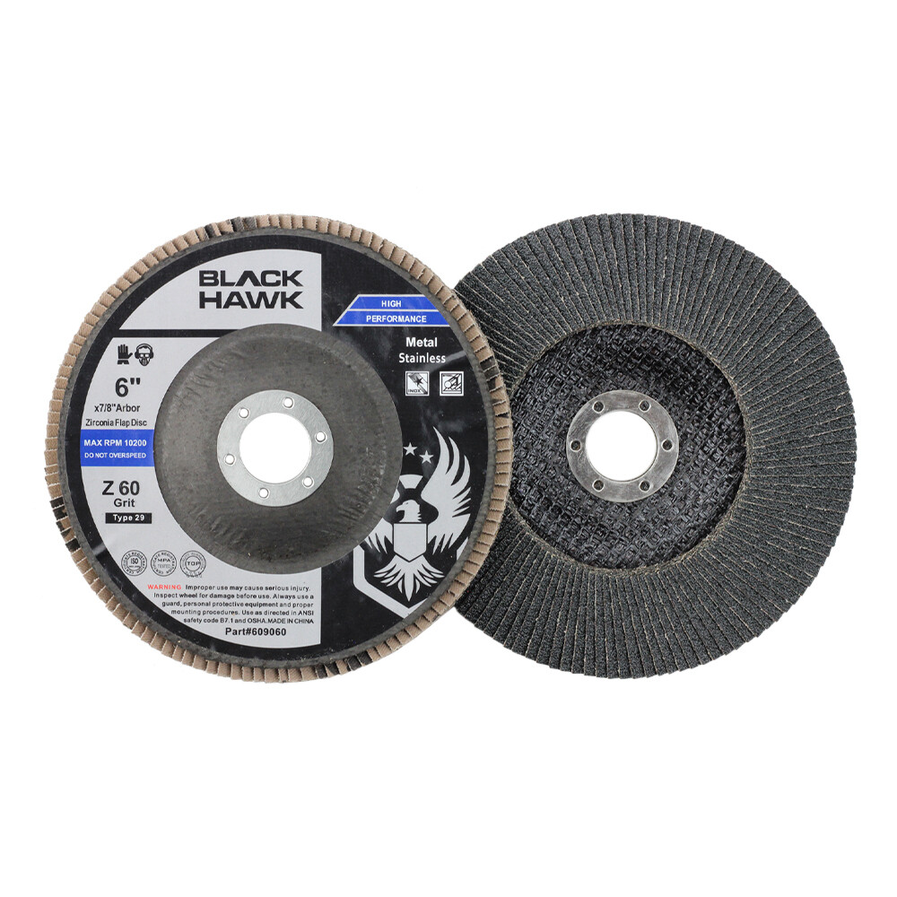 BHA 6″ x 7/8″ Zirconia Flap Discs Grinding Wheels for Angle Grinder T29 – 5 Pack