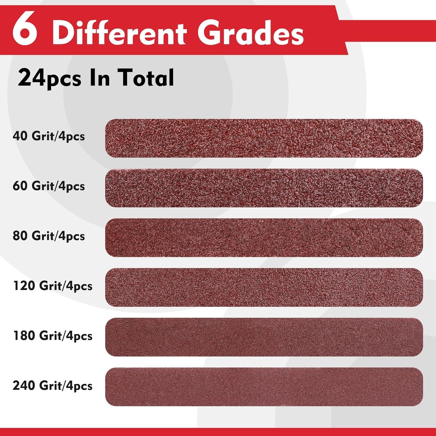 1/2 x 18 Inch Sanding Belts Set – 24 Aluminum Oxide Belts for Wood & Metal