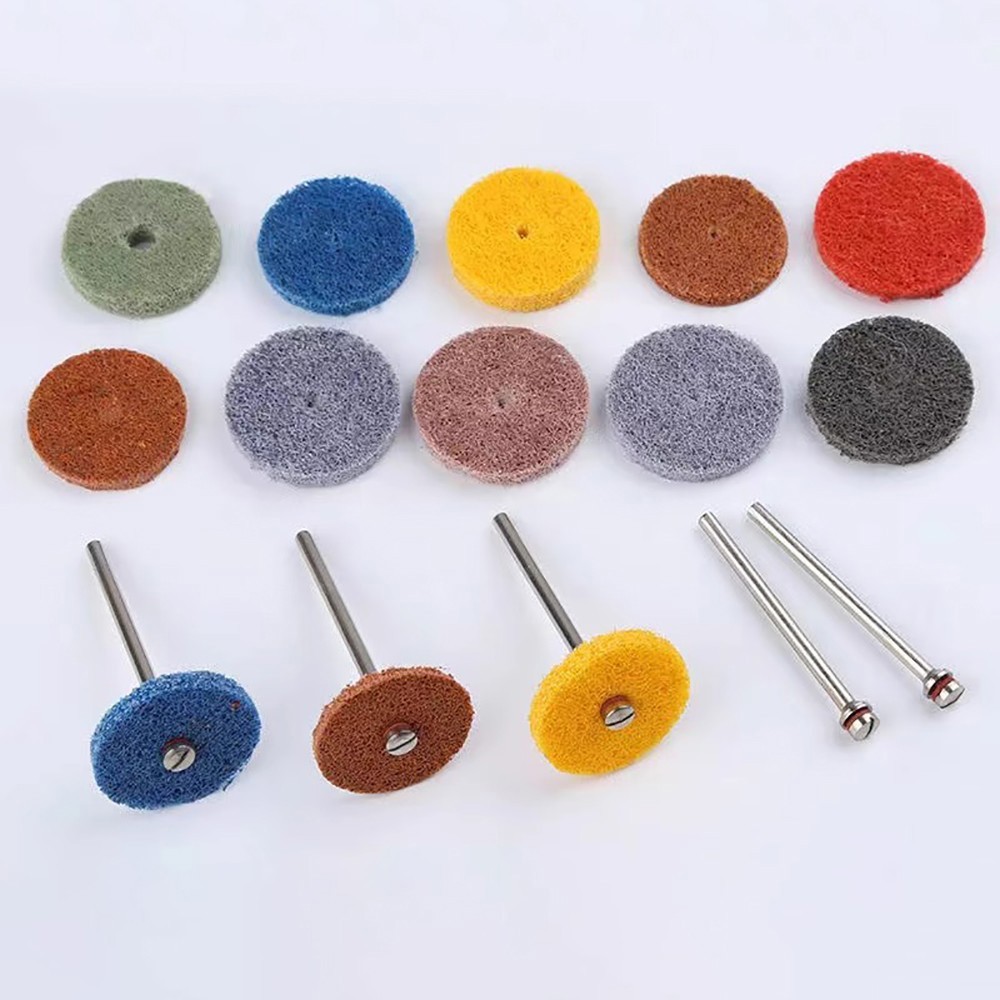 28mm Nylon Fiber Polishing Wheel Abrasive Disc Pads For Rotary Tool 150-600 Grit
