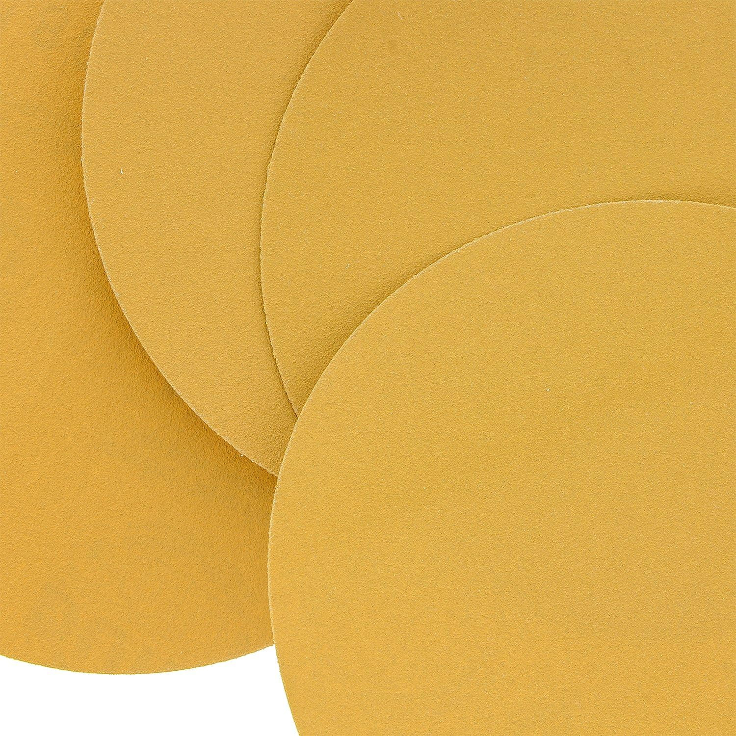 Premium 6″ Gold PSA Sanding Discs – 180 Grit, Box of 50 – Self Adhesive Stickyba