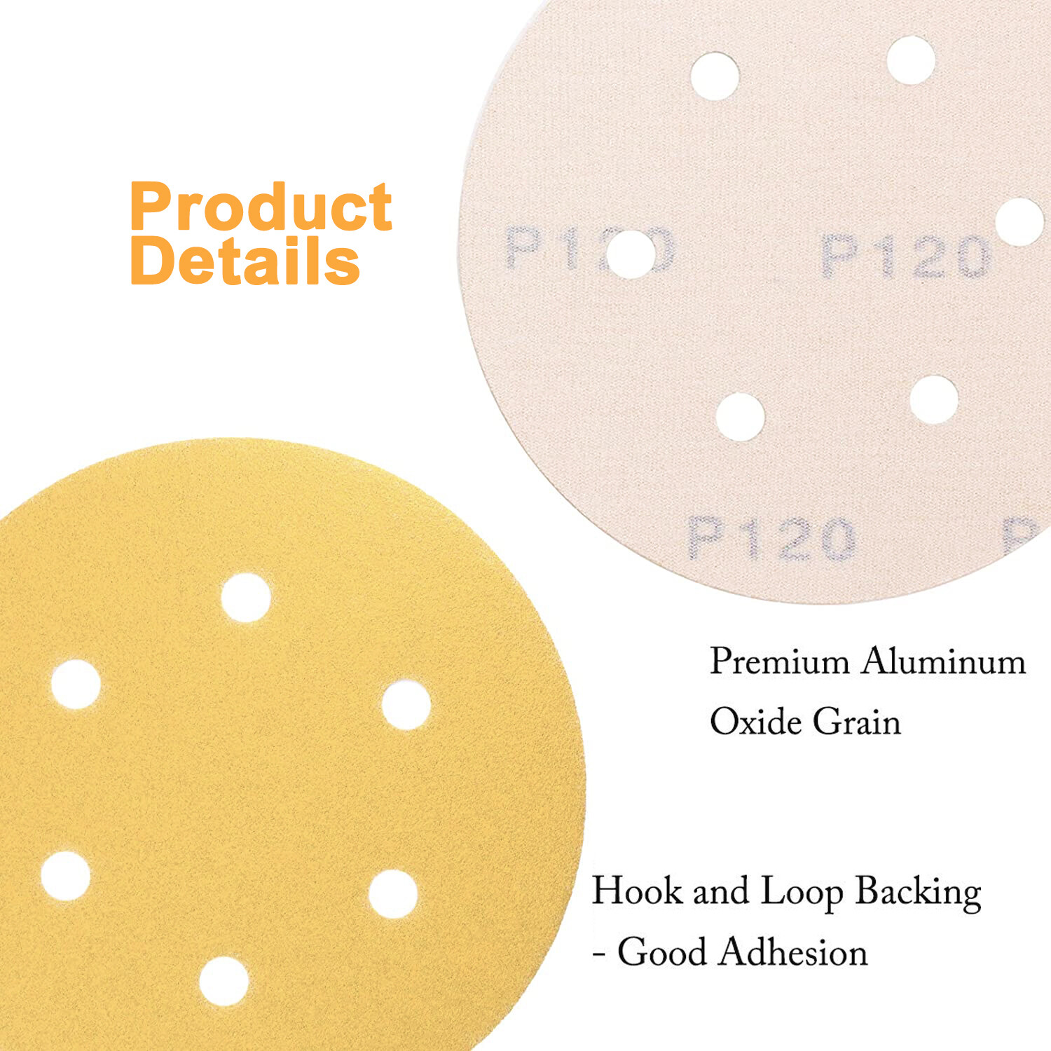 6 in Sanding Discs 80 120 220 320 400 Grit Hook Loop Orbital Sander Sandpaper