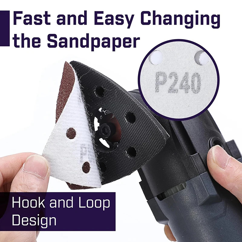 10/20/50 PCS Triangular Sanding Disc 90mm Delta Sander Hook & Loop Sandpaper Abr
