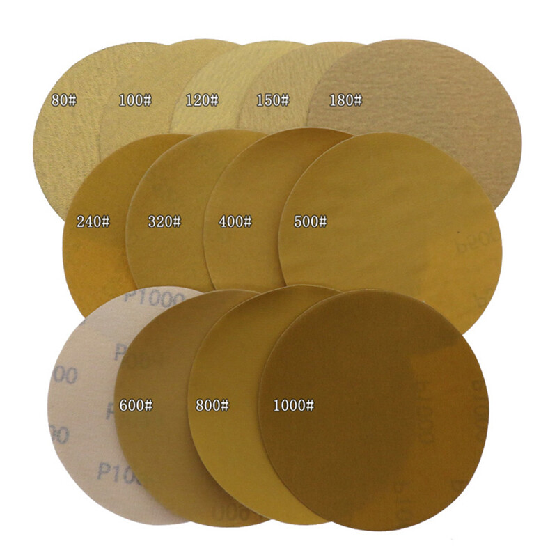 75mm 125mm 225mm Yellow Sanding Discs Hook Loop Sandpaper Pads Grit 40 – 1000