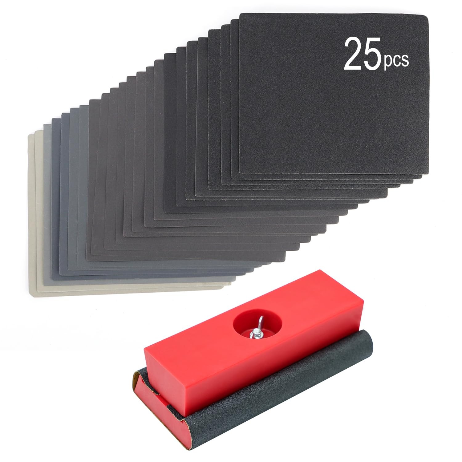 SCOTTCHEN Hand Sanding Blocks Auto Body, 25pcs Sandpaper Woodworking…