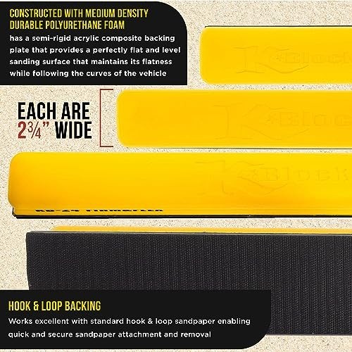 Pro Series K-Block Sander Kit – Firm & Flex Hand Sanding Blocks 9″ 16″ 24″ with