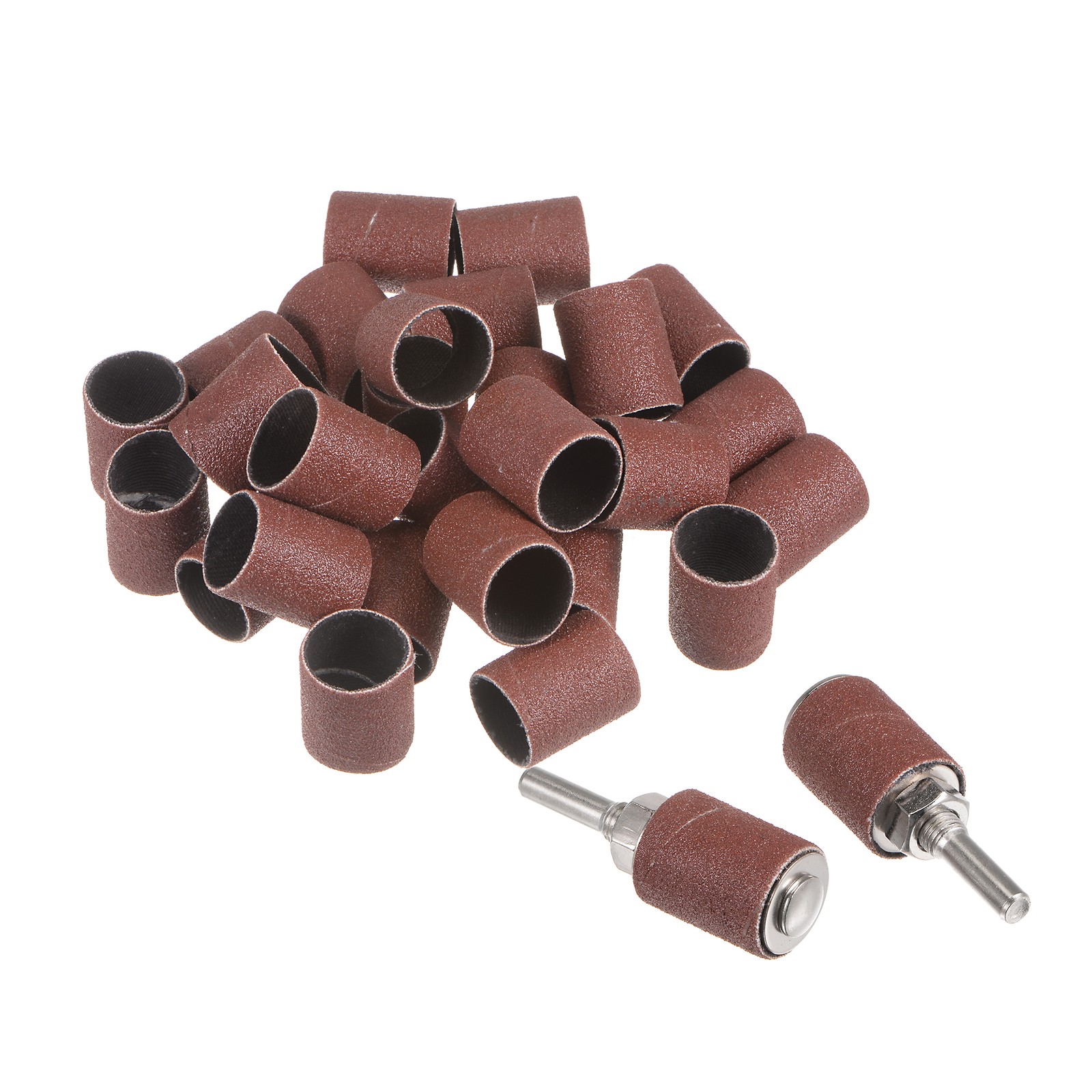 30 Pcs 3/4 Inch Sanding Sleeves Set 120 Grit with 2 Pcs 6mm Mandrels