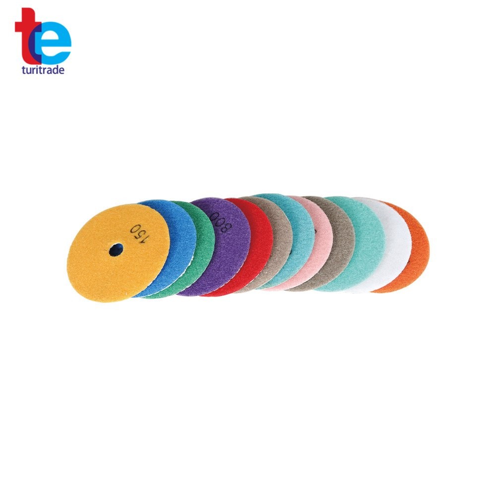 14 Pack 4Inch Diamond Polishing Pads Kit With 2 Pack 5/8In-11 Backer Pads