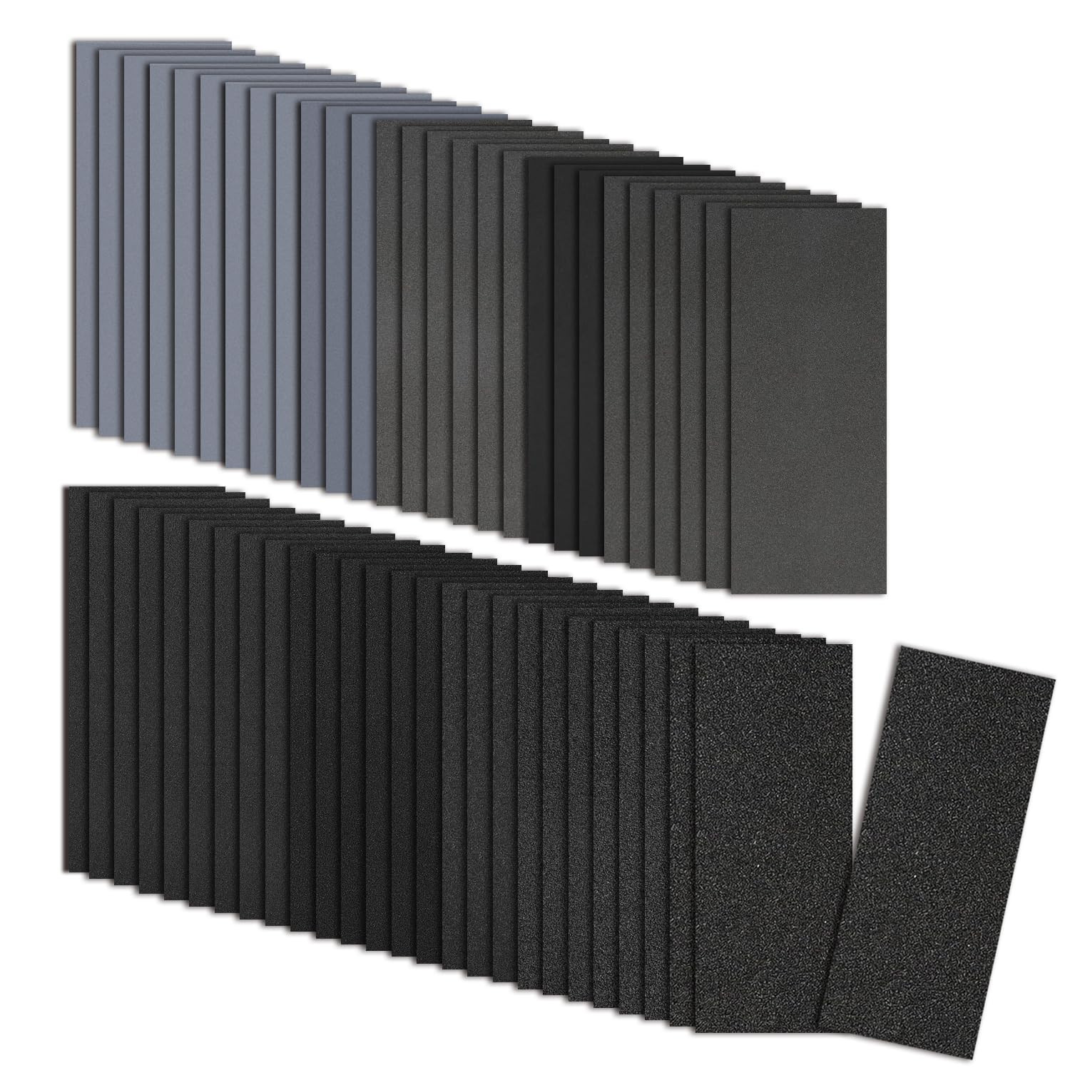 51-Sheets Sandpaper Assortment, 9 X 3.6 Inch Wet Dry Sand Paper, 100/120/180/240