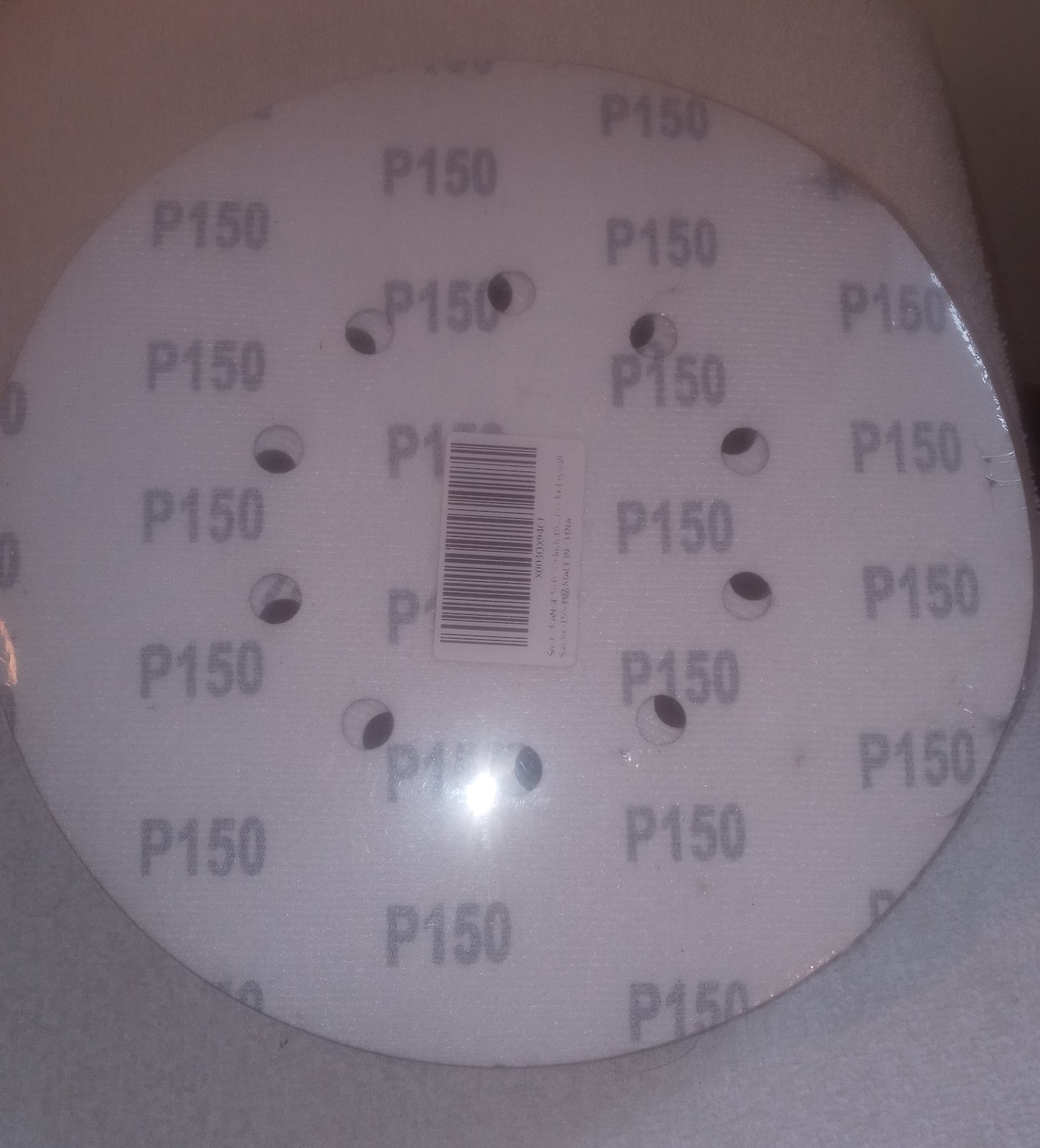 9″ inch 10 Hole Sanding Disc, 150 grit, 50 Pack, Hook &loop for Disc Sanders