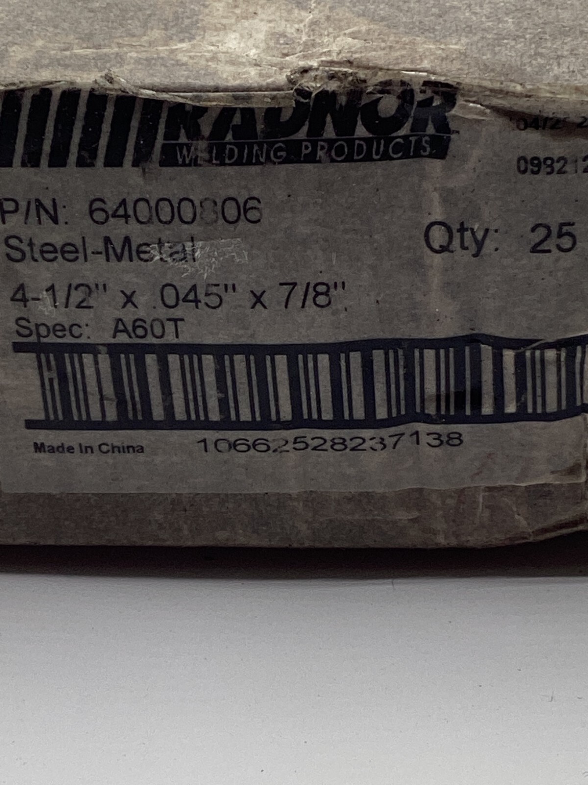 Box of 25-Radnor Type 1 Cut Off Wheel 4-1/2″ x .045″ x 7/8″ RAD64000806