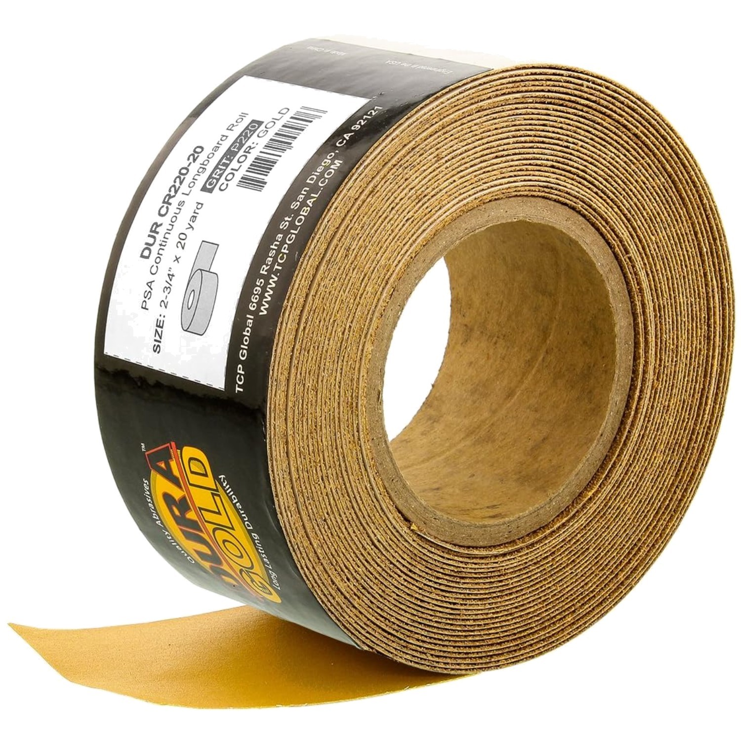 High-Quality 220 Grit PSA Stickback Sandpaper Roll, 20 Yds