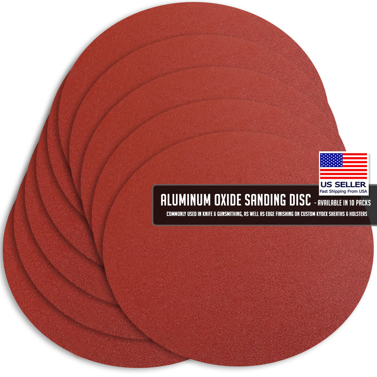 Aluminum Oxide Sanding Disc – 8 Inch – Multiple Grits – 10 Packs – Select Below