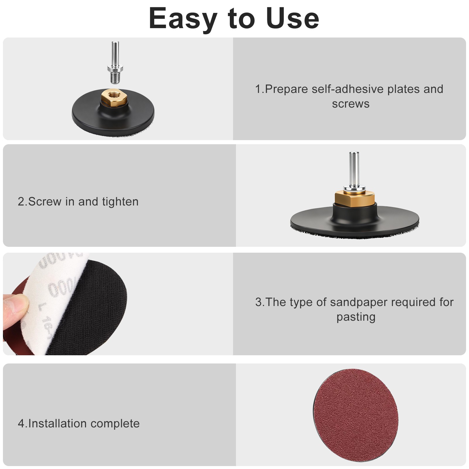 4″ Hook & Loop Backing Pad for Angle Grinder Polishing Disc w/ M14 Adapter