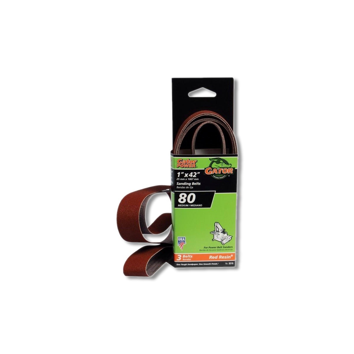 Gator 42 in X 1 in Aluminum Oxide Sanding Belt 80 Grit Medium 3 pc 3215