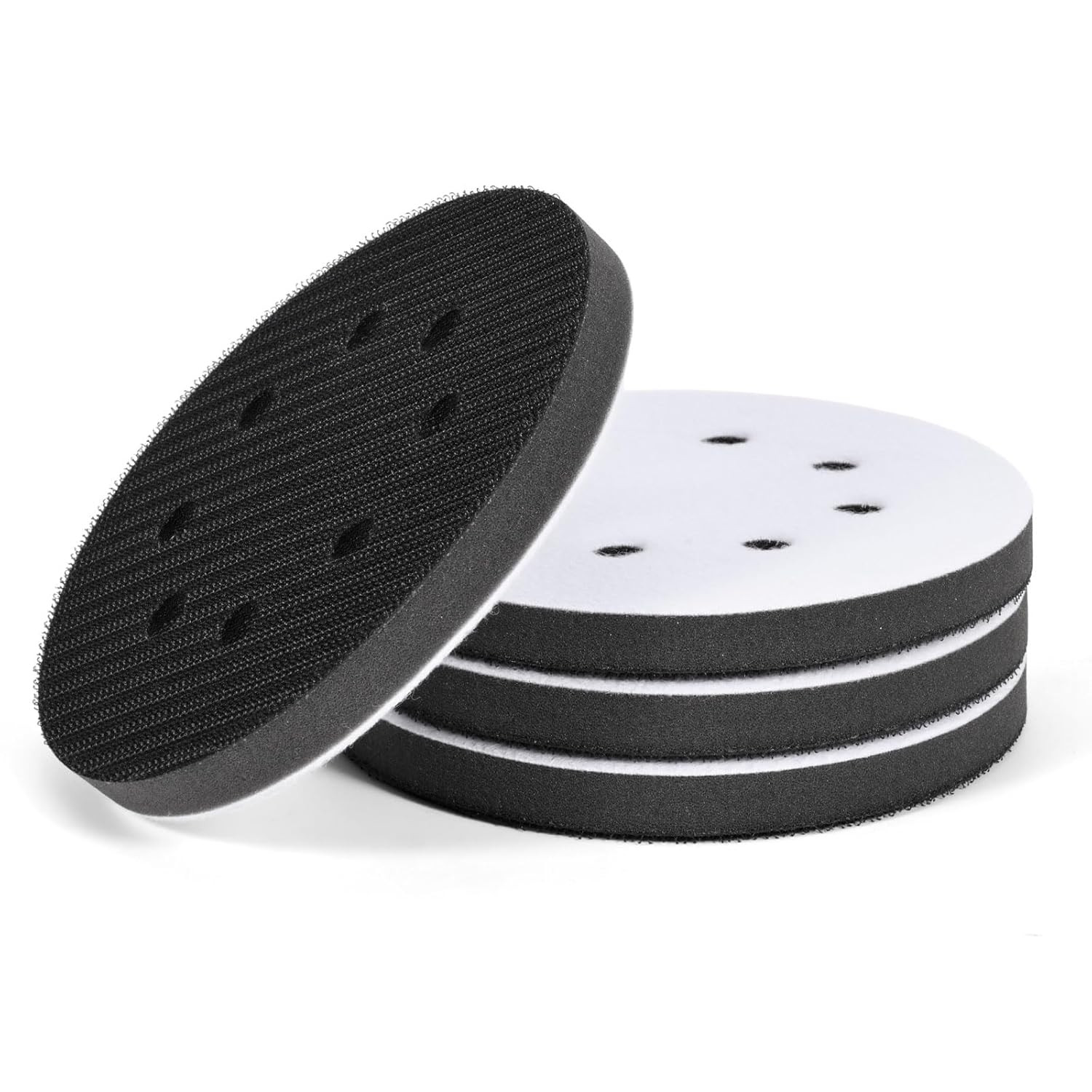 4Pack 5 Inch 8 Holes Orbital Sander Foam Pad, Hook and Loop Foam Sanding Pads