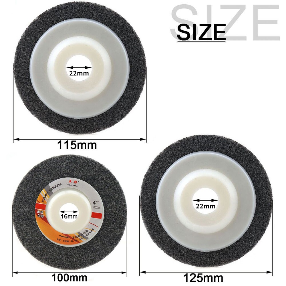 Nylon Fiber Polishing Wheel Non Woven Abrasive Disc For Angle Grinder Metal 3pcs