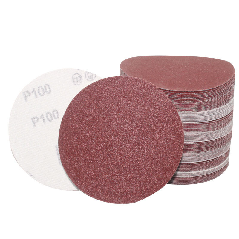 7 Inch 180mm Flocking Red Sand Dry Grinding Sandpaper Disc 40~2000# Hook & Loop