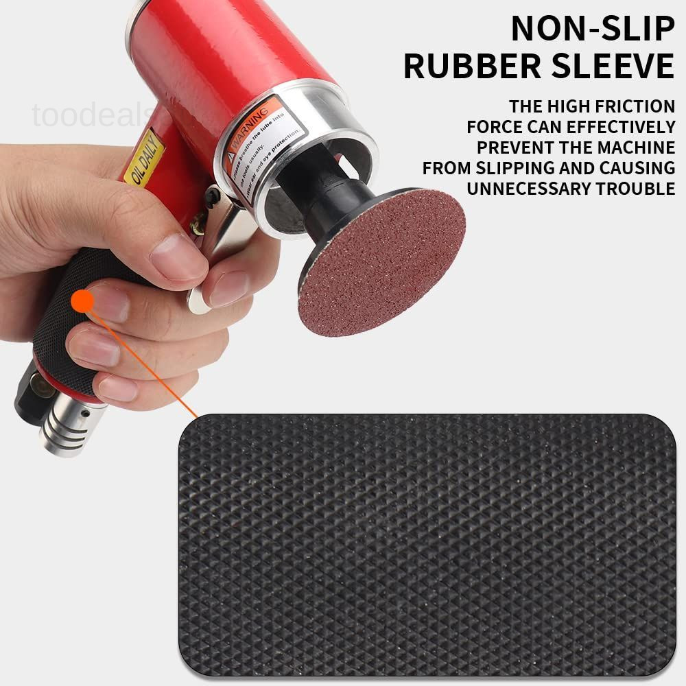 2-in-1 Pneumatic Mini Orbital Sander & Right Angle Air Die Red
