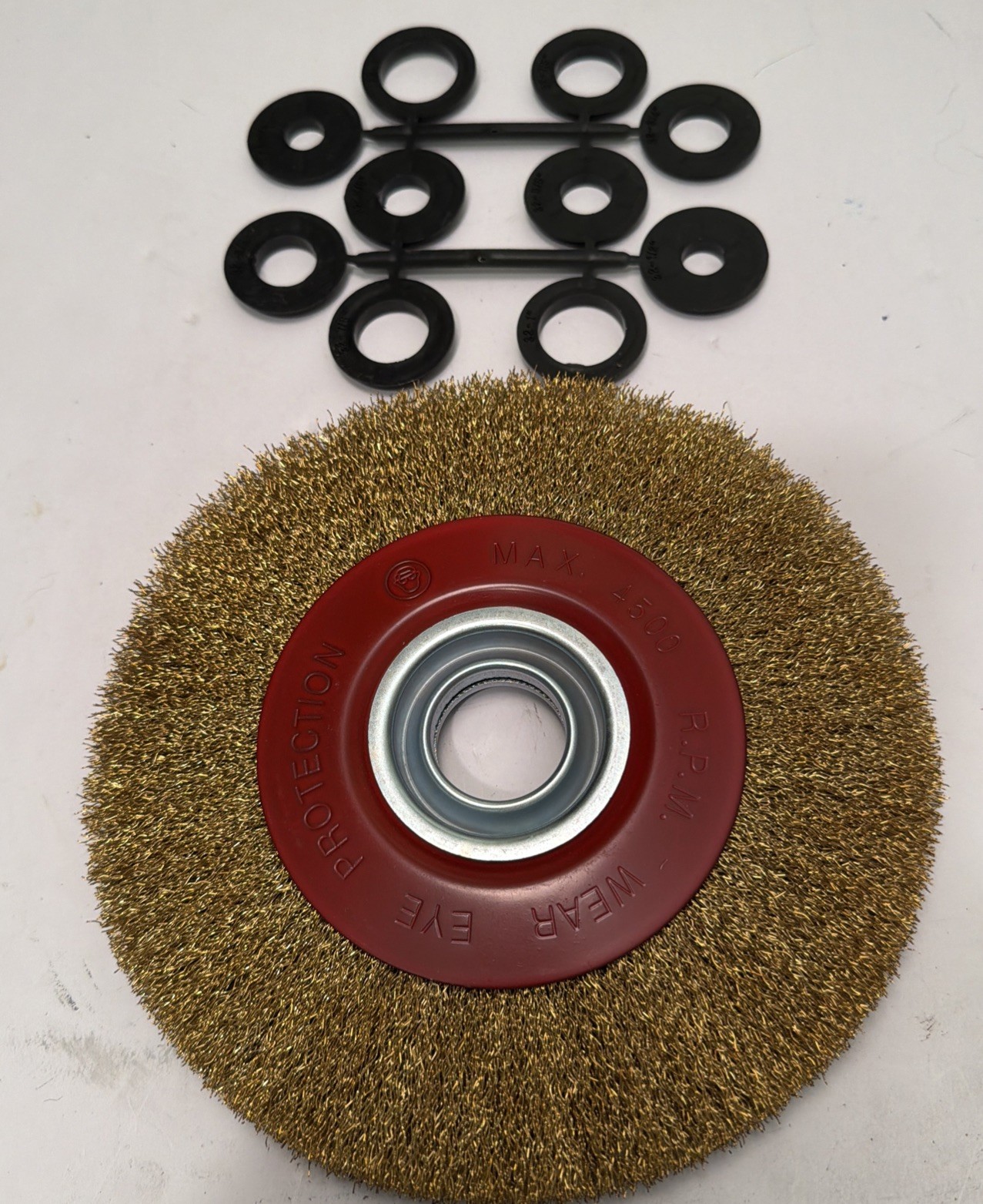 8 in. Crimped Brass Wire Wheel And Adaptors NEW