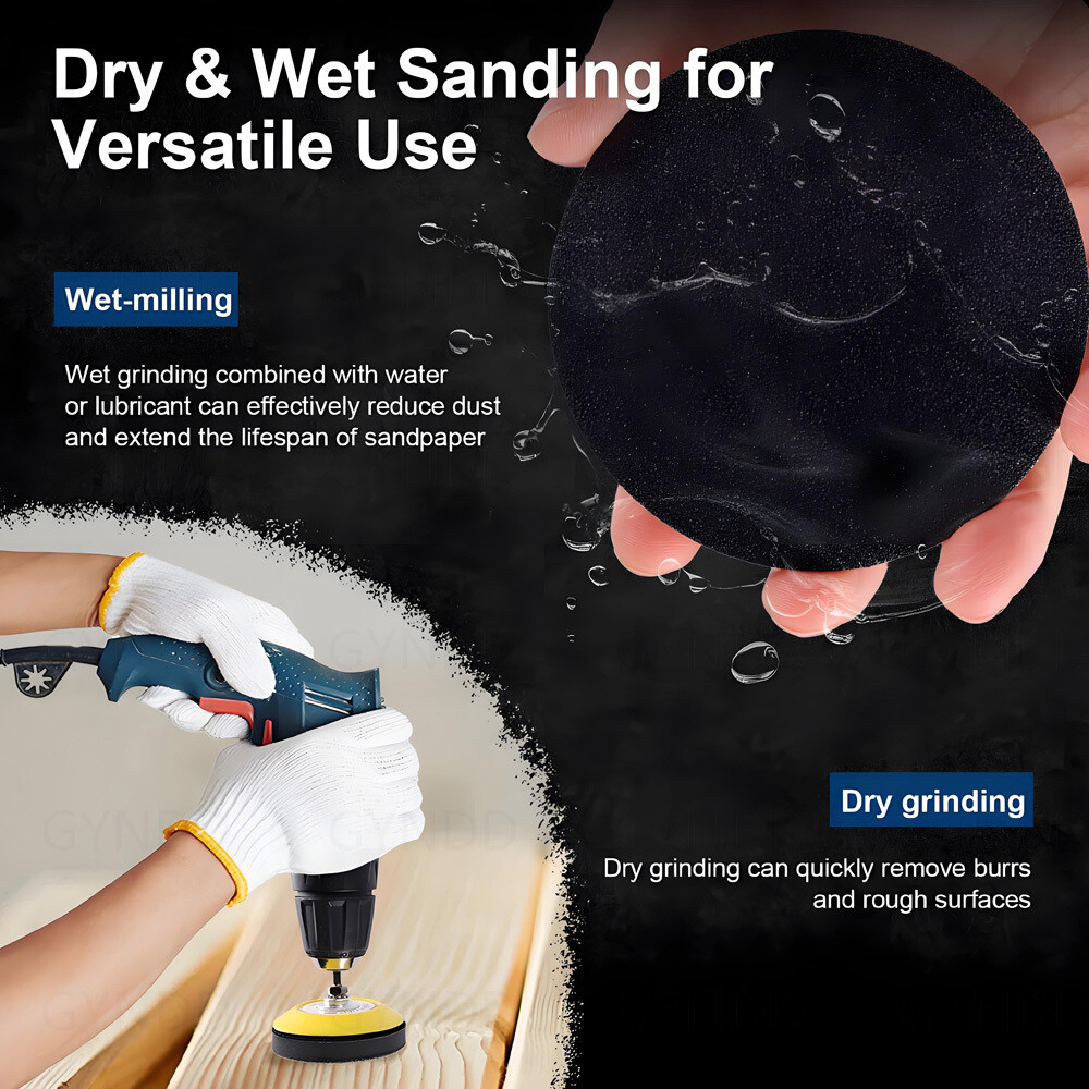 60-10000# Grit 4 Inch Round Sandpaper Sanding Disc 100mm Wet & Dry Flocking Disc