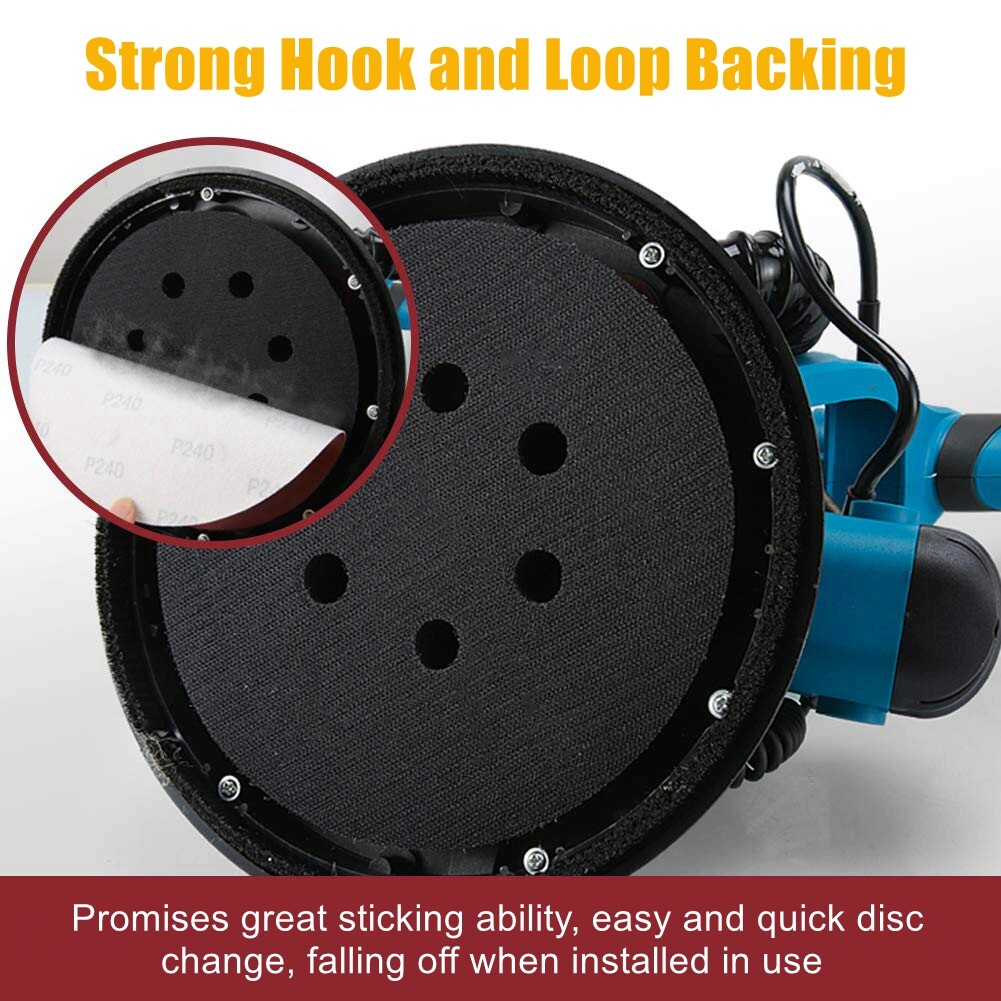 10PCS 9 inch 8-Hole Drywall Sander Paper 225mm Sanding Disc Hook Loop 80 Grit