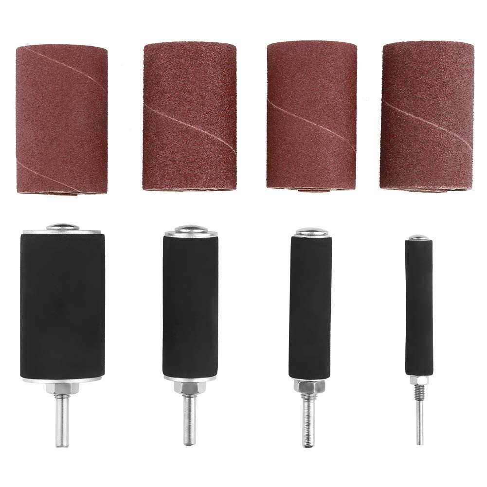 Rubber Sanding Drum Set Spindle Sander Sleeves Case DIY Carpentry Wood Working