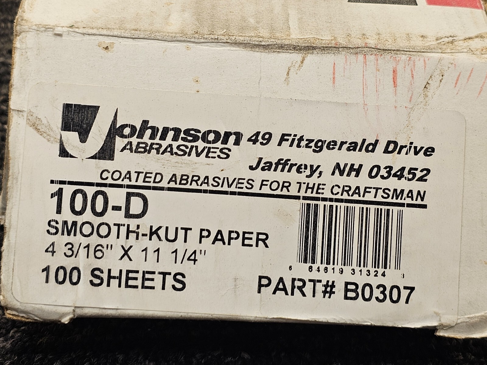 Johnson Abrasives 100 Pieces Smooth-Kut Sanding Sheets 4-3/16″ x 11-1/4″, 100-D