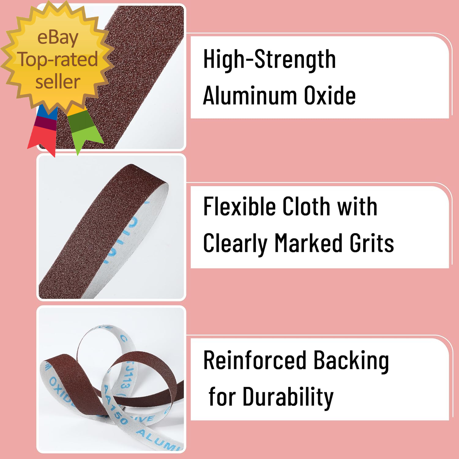 Bates- Emery Cloth Roll, 1″ X 20 FT, 4 Grits, 150/240/320/400 Grit, Abrasive San