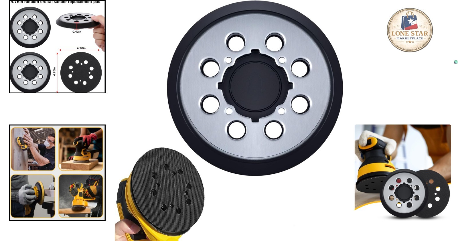 5-Inch Hook and Loop Sander Replacement Pad for DEWALT & Porter Cable