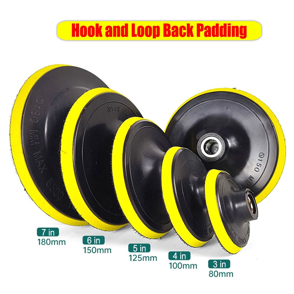 3/4/5/6/7 Inch Hook Loop Sand Polish Backing Pads M10/M14 Thread For Air Sander
