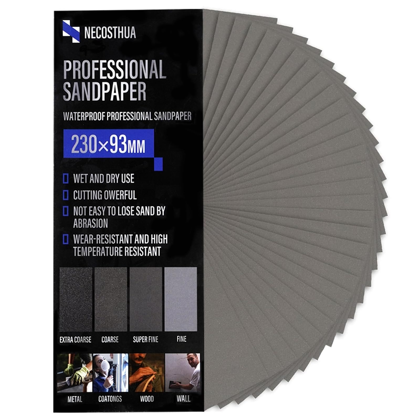 30PCS 3000 Grit Sandpaper Sheets for Wood, Metal, Automotive, 9×3.6 Inch