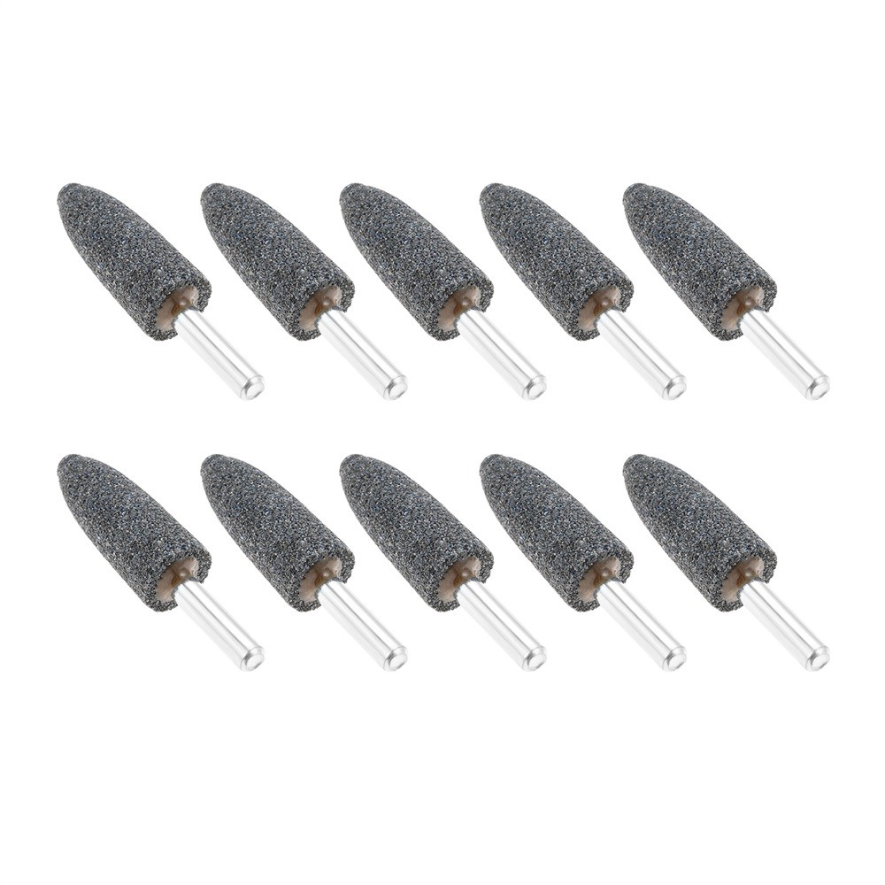 10x Aluminium Oxide Cone Shape Grinding Stones 1/4″ Shank 6mm Head Rotary Drill