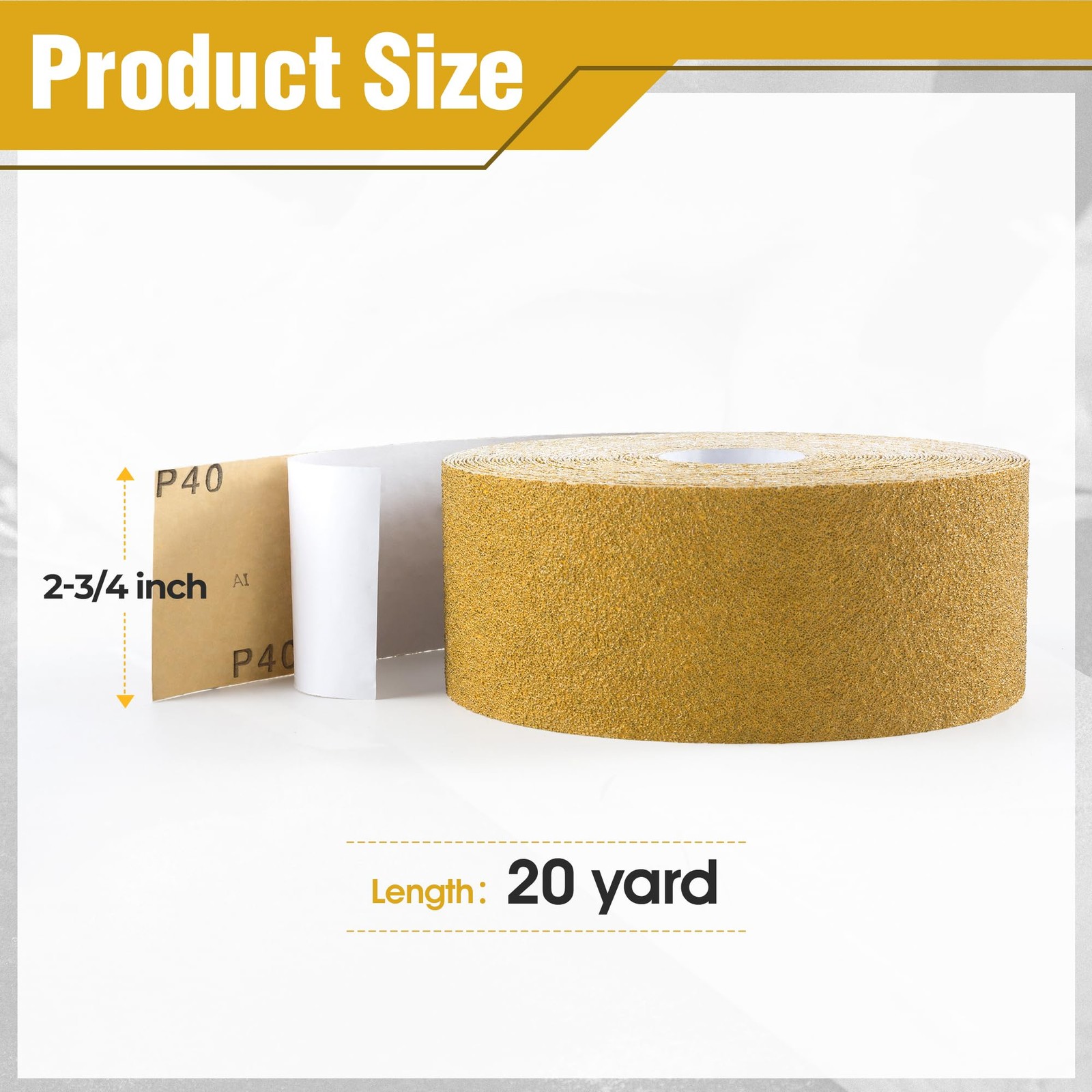 40-Grit 2-3/4in x 20 Yards Longboard Sandpaper Roll PSA Sandpaper