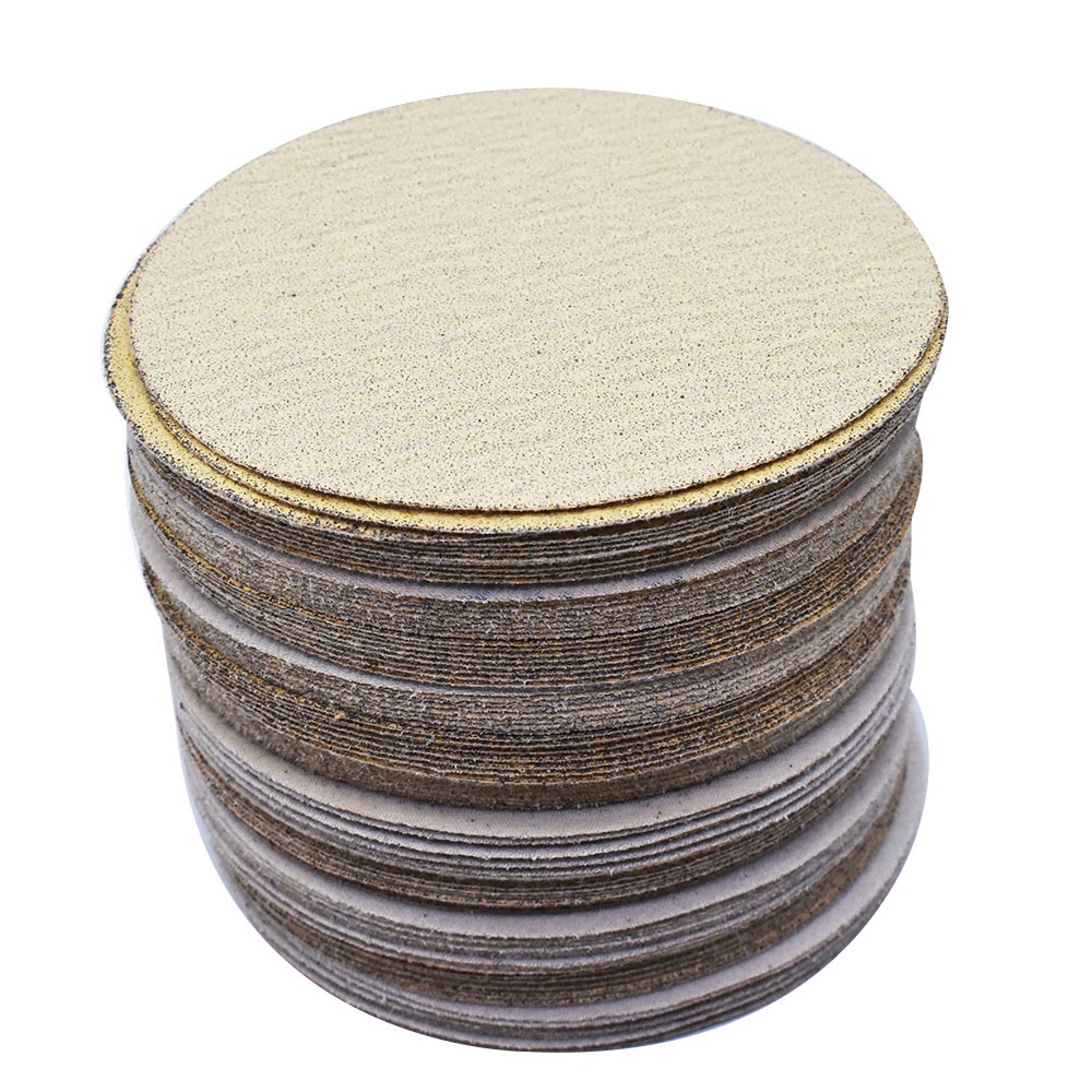 100 Pack 6″ Hook Loop Pads Sanding Disc Flocking 60 Grit NO-Hole Sanding