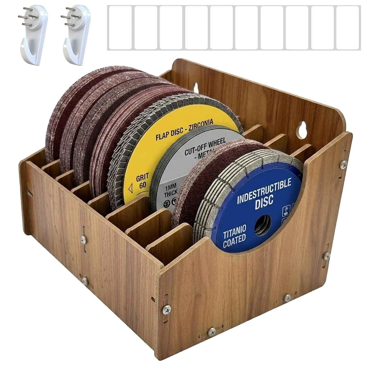 Sandpaper Organizer for 5″ 6″ Inch Sanding Discs, 8-Slot Sanding Disc Storage…