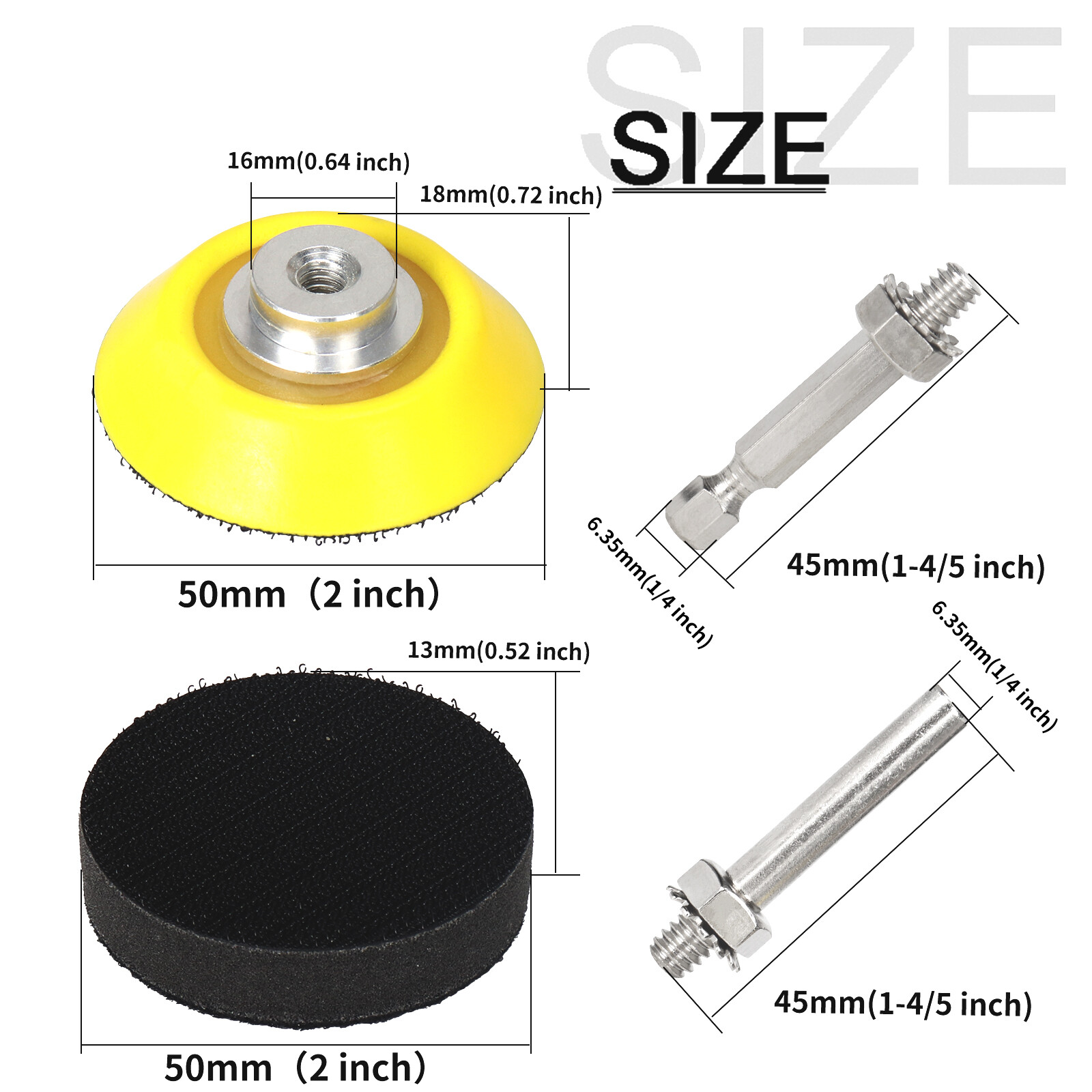 50mm 2 Inch Sanding Pad Hook & Loop Backing Plate F Angle Grinder Polishing Disc