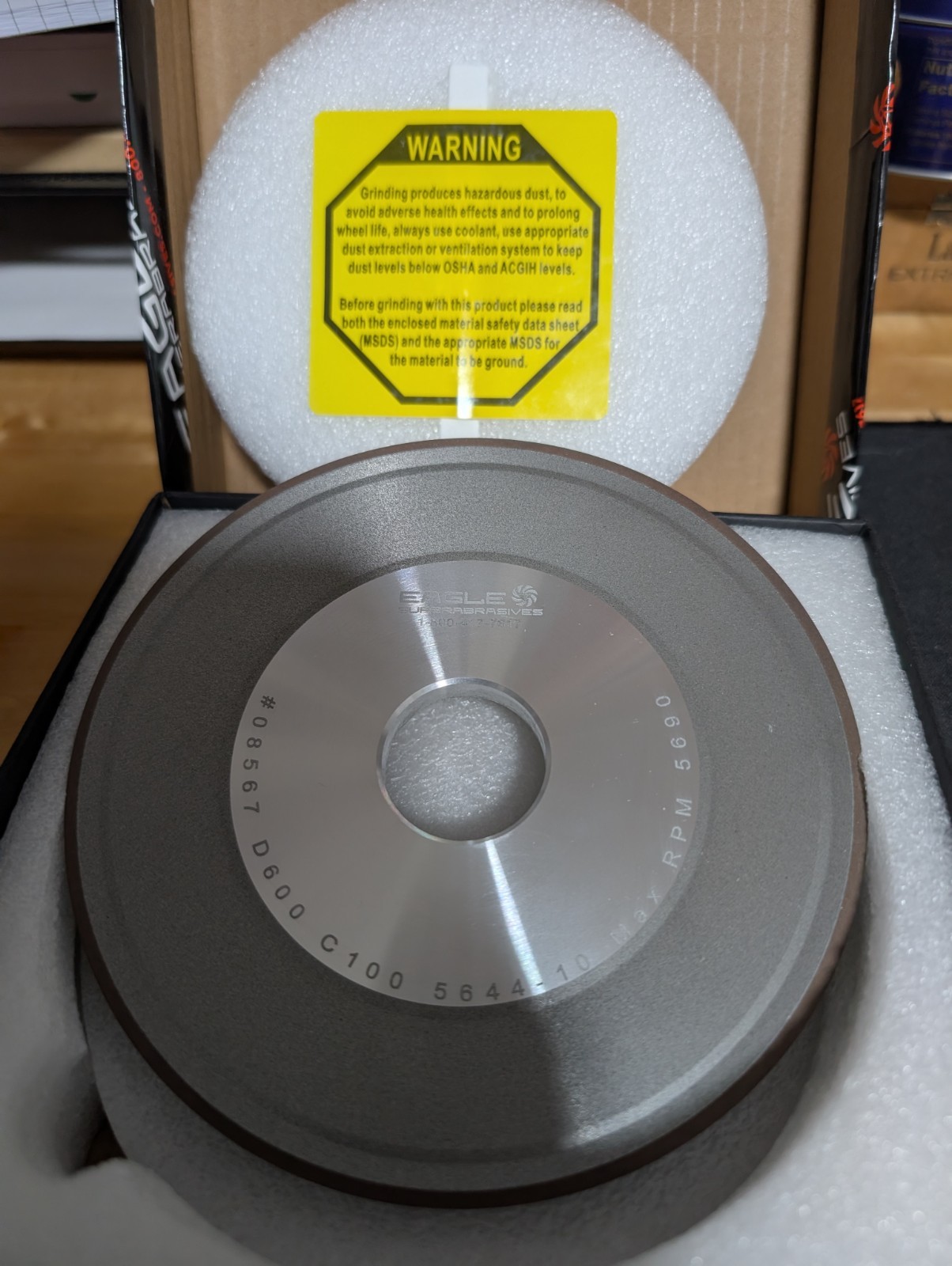 Eagle Superabrasives Diamond Grinding Wheel 12V9 150mm x 1/2in x 32mm D600 C100