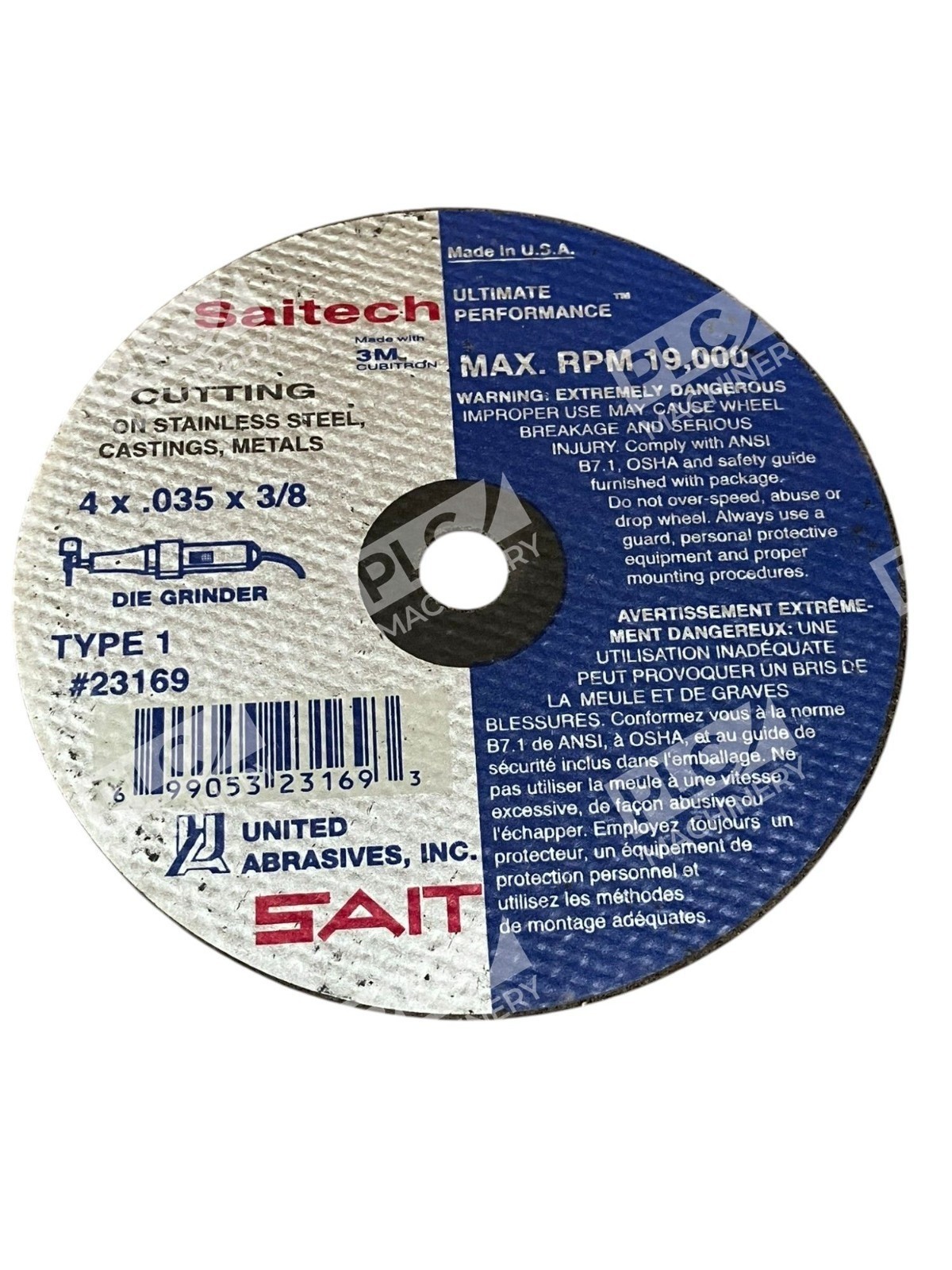 United Abrasives SAIT 4×0.035×3/8″ Cutting Wheel 23169 (lot of 8)