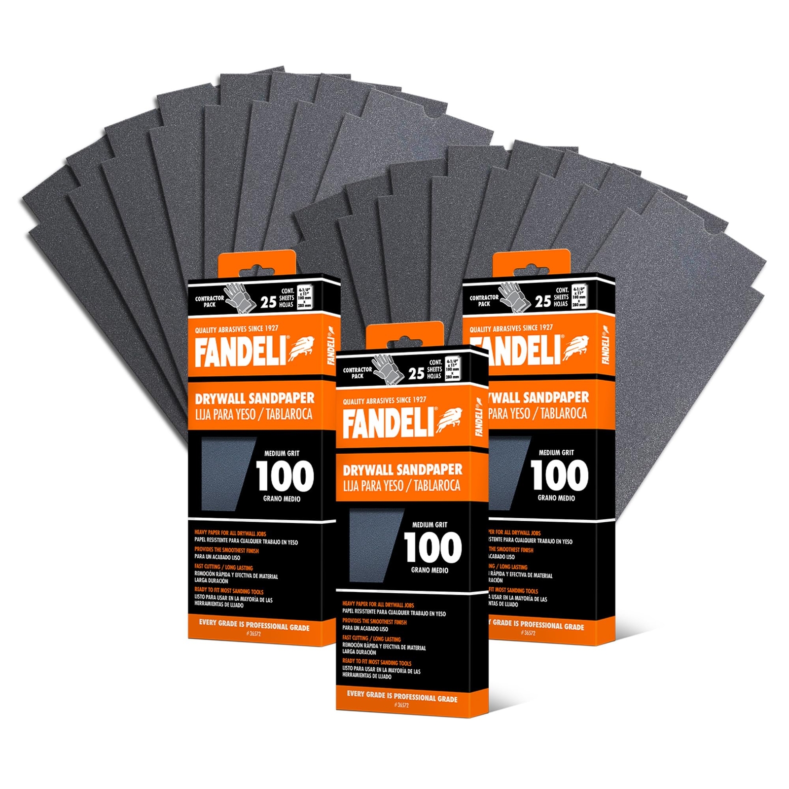 75 Sheets Sanding Paper Grit 100 4.25×11 inch for Drywall Hand Sander