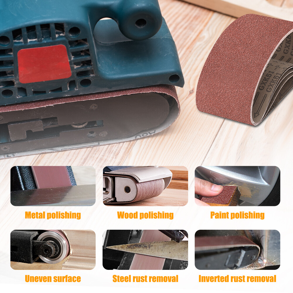 4 x 24/36 inch Sanding Belts 40-400 Grit Aluminum Oxide Belt Sander for Wood 5pc