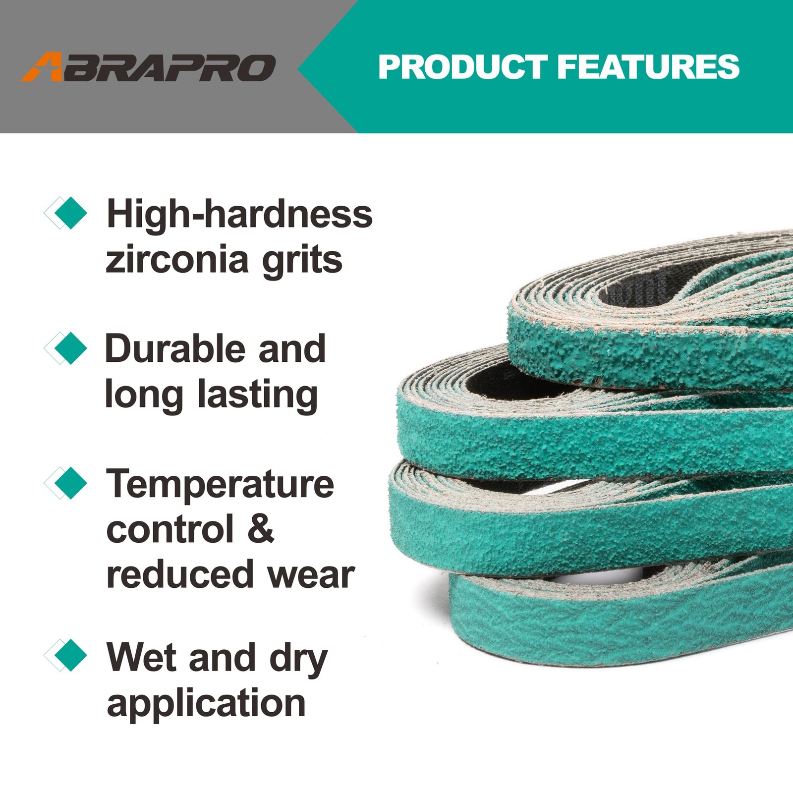 20 PCS 3/8×13 Inch Zirconia Sanding Belts 40 Grits Belt Sander Paper Wood