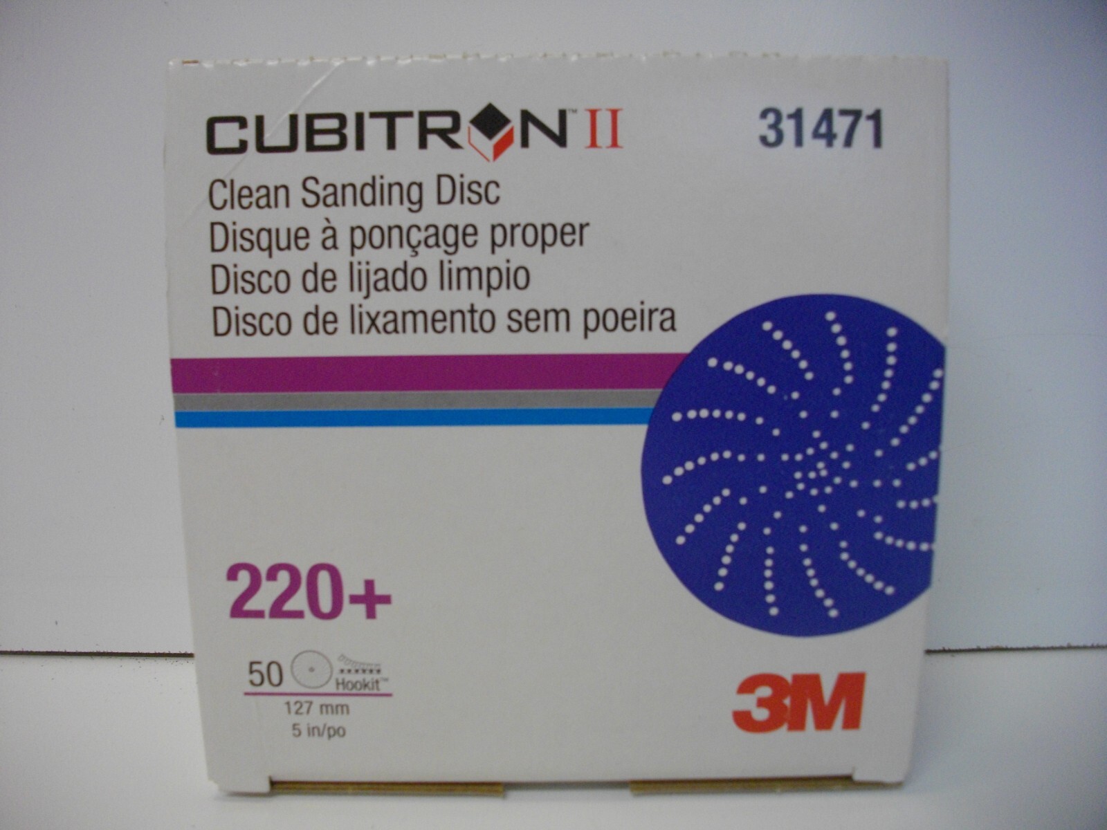 3M 31471 Cubitron II 5″ Hookit clean sanding disc 220+ Grit Box of 50 each