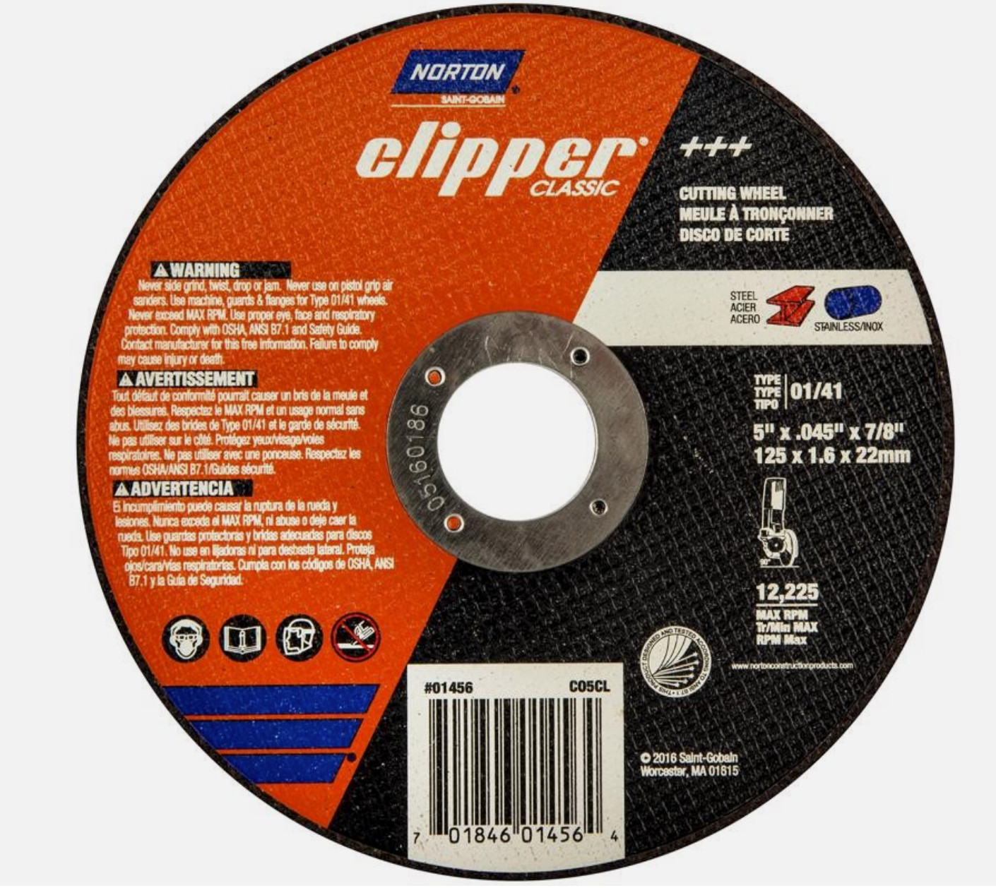 Norton Clipper 5 in. D X 7/8 in. Aluminum Oxide Classic Cut-Off Wheel 25-PACK