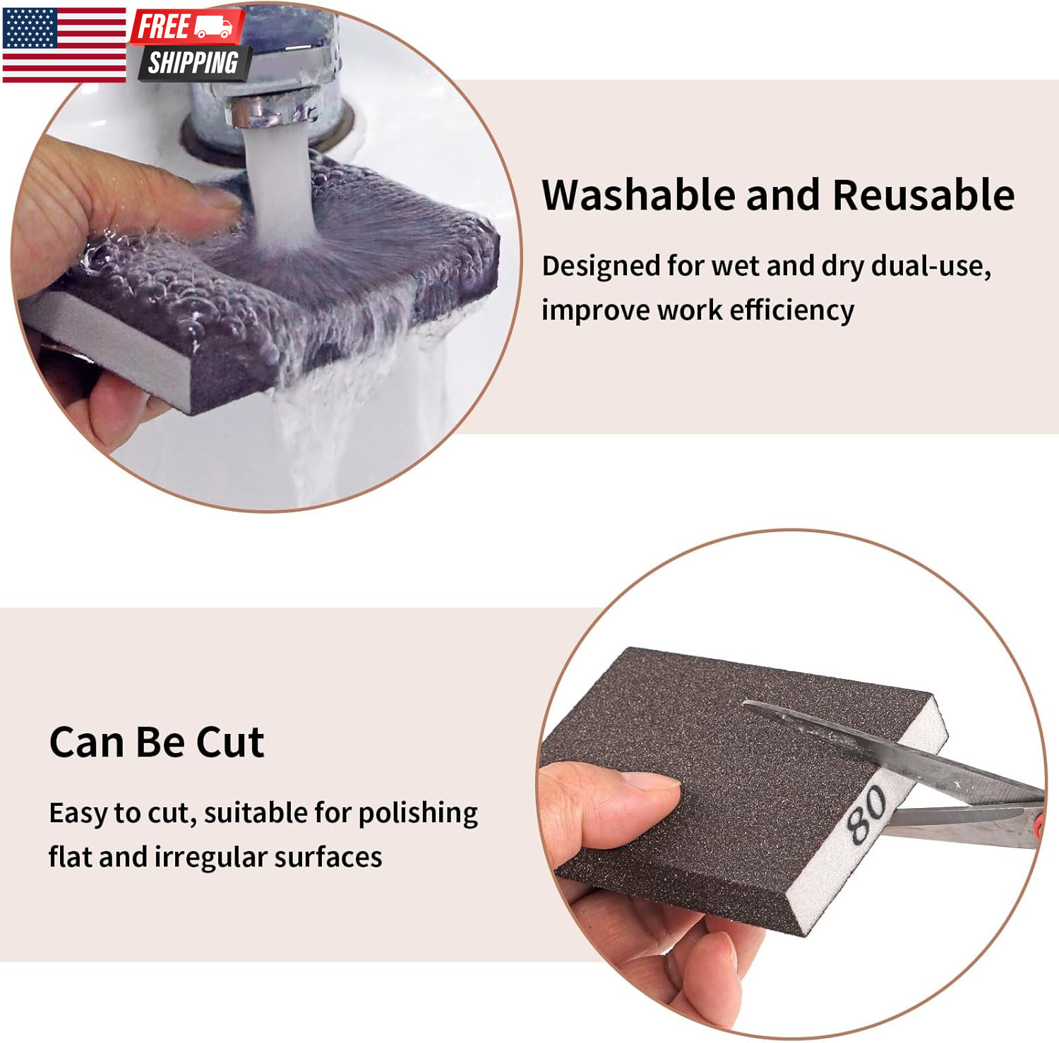 8 Pack Sanding Sponge, Sanding Blocks 60/80/120/220 Grit Assortment, Sand Paper