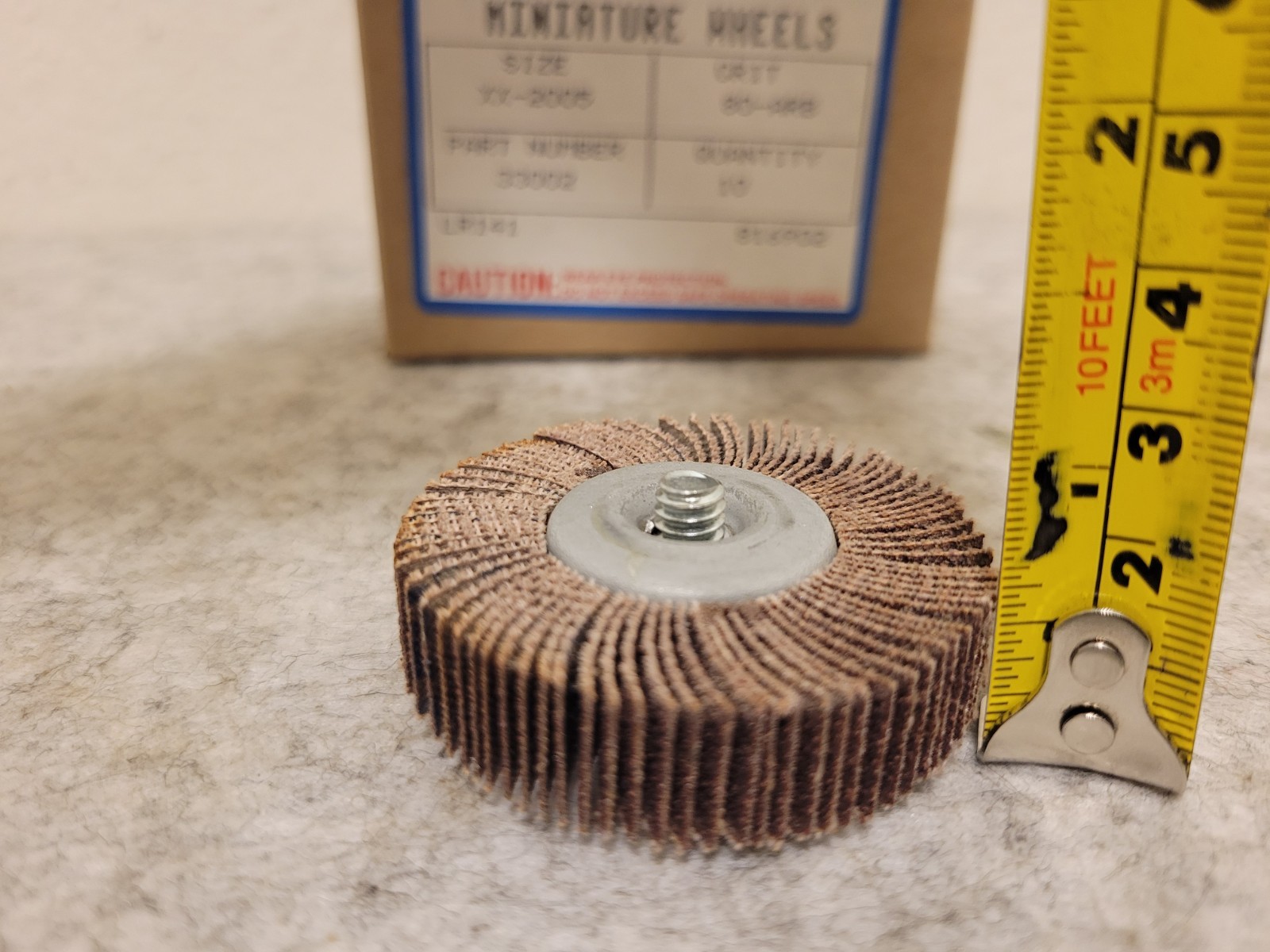 MERIT Miniature Flap Grinding Wheel 80 GRIT GRIND-O-FLEX THREAD 33002 Box Of 10