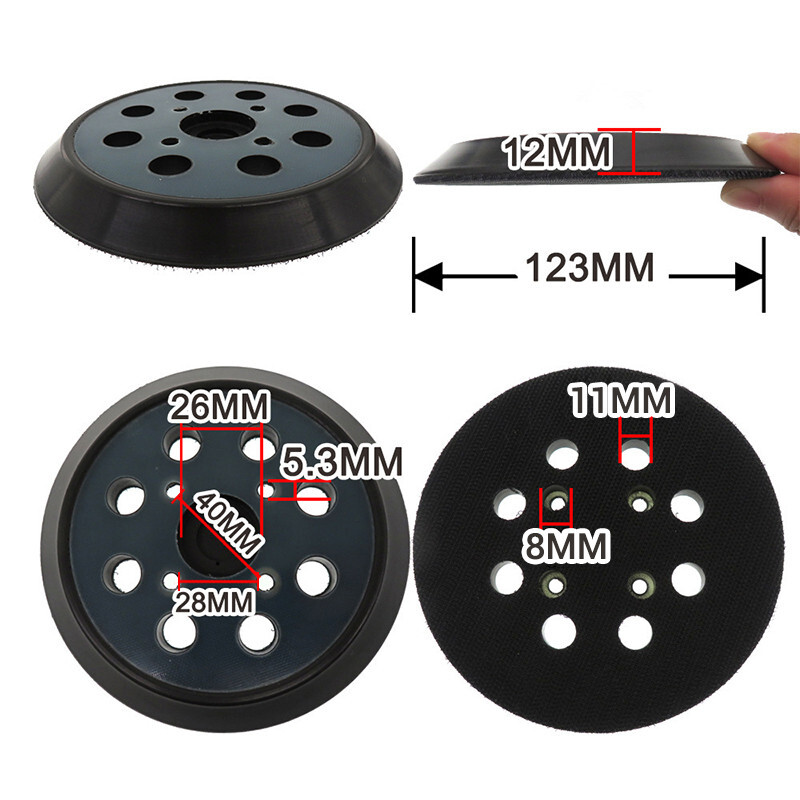 5″ 125mm Hook Orbital Sander Replacement 8 Holes Sanding Backing Polishing Pad